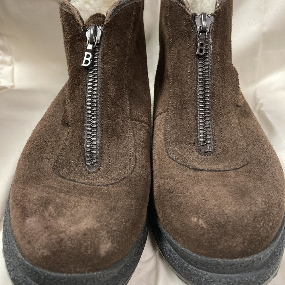 Bally Soft Brown Suede Wool Chukka Zipper Boot 9.5
